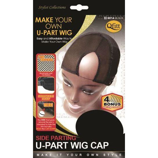 Qfitt Side Parting U-Part Wig Cap #5014 - Black - Beauty Krew