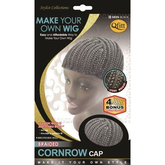Qfitt Capless "L" Part Wig Cap #5066 - Black - Beauty Krew