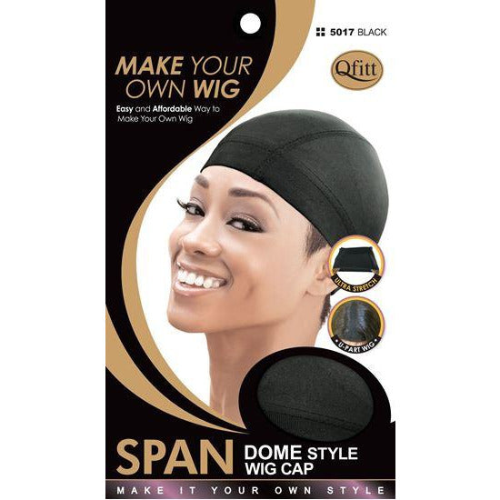 Qfitt Span Dome Style Wig Cap #5017 - Black - Beauty Krew