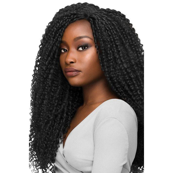 OUTRE SYNTHETIC HAIR LACE FRONT WIG BRAZILIAN BOUTIQUE 4" DEEP FREE PART LACE WIG CURLY - Beauty Krew