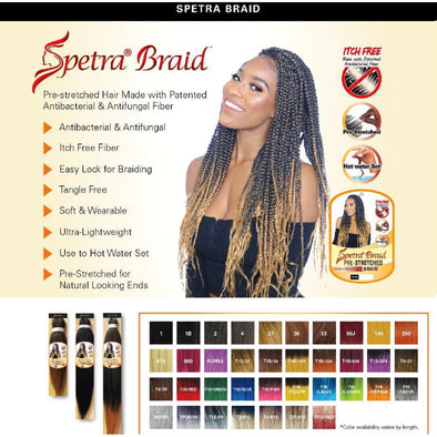 EZ BRAID Spetra Pre-Stretched Braiding Hair Hot Water Setting Itch Free 100% Premium Fiber Braiding Hair 20" - Beauty Krew