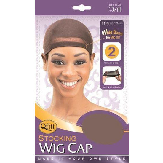 Qfitt Stocking Wig Cap (2pc/pack) Wide Band No Slip - Beauty Krew