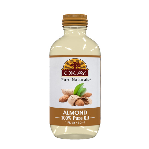 Okay Pure Naturals- Almond Oil 100% Pure Oil- Silicone and Paraben Free-1oz Made in USA - Beauty Krew