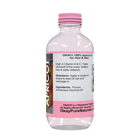 Okay Pure Naturals- Apricot Oil 100% Pure Oil- Silicone and Paraben Free-1oz Made in USA - Beauty Krew