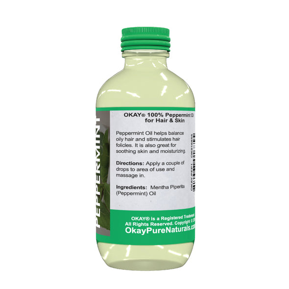 Okay Pure Naturals- Peppermint Oil 100% Pure Oil- Silicone and Paraben Free-1oz Made in USA - Beauty Krew