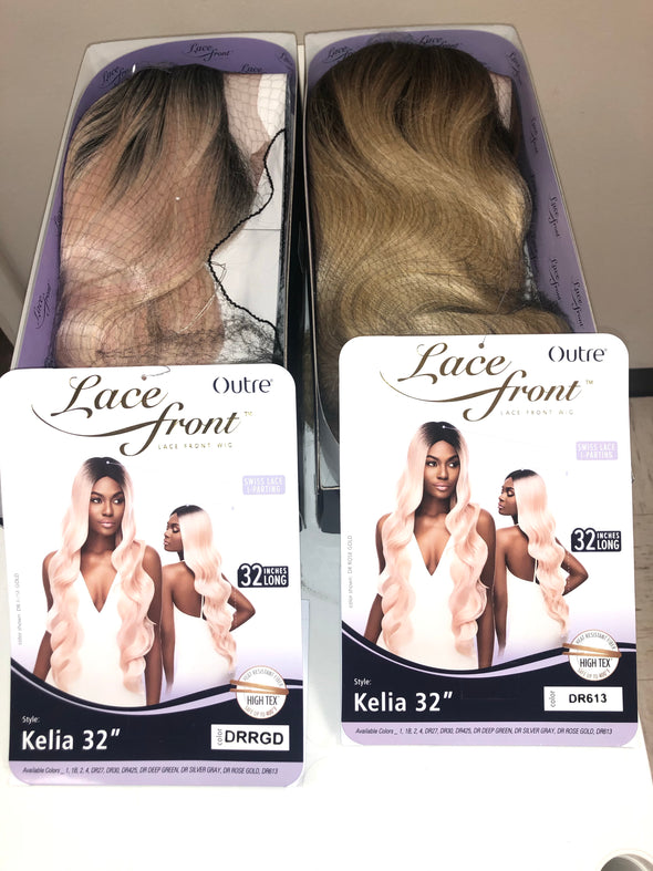 OUTRE SYNTHETIC HAIR LACE FRONT WIG SWISS LACE I PART KELIA 32" - Beauty Krew