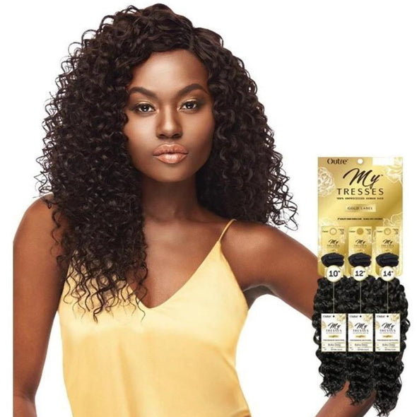 Outre Mytresses Gold Label 100% Unprocessed Human Hair Weave Natural Boho Deep 10-22 inch - Beauty Krew