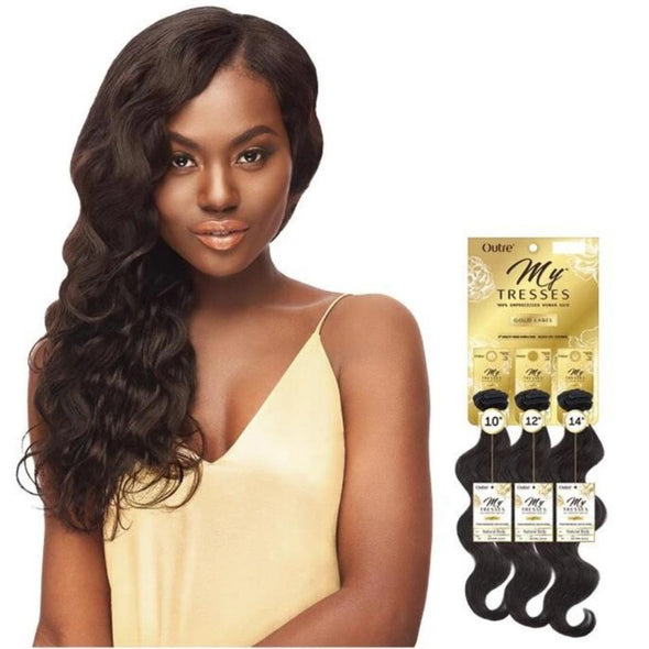 Outre Mytresses Gold Label 100% Unprocessed Human Hair Weave Natural Body 10-22 inch - Beauty Krew