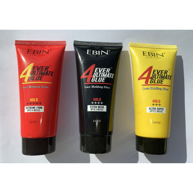 EBIN 4EVER ULTIMATE GLUE 3 OZ ULTRA SUPER, EXTREME FIRM AND EXTRA MEGA HOLD - Beauty Krew